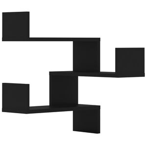 vidaXL Hoekwandschappen 2 st 40x40x50 cm bewerkt hout zwart