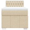 vidaXL Boxspring met matras stof cr&egrave;mekleurig 90x200 cm