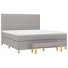 vidaXL Boxspring met matras stof lichtgrijs 180x200 cm