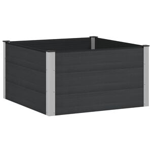 vidaXL Verhoogde plantenbak Zwart 100 x 100 x 54 cm alu.