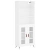 vidaXL Hoge kast 69,5x34x180 cm bewerkt hout wit