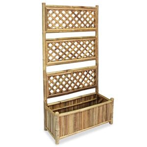 vidaXL Plantenbak verhoogd met rek 70 cm bamboe