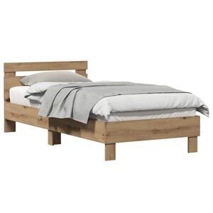 vidaXL Bedframe Artisan Eiken 203 x 95 x 70 cm Bewerkt hout