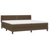vidaXL Boxspring met matras stof donkerbruin 200x200 cm