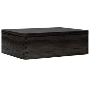 vidaXL Houten kist met deksel 40x30x13 cm massief grenenhout zwart