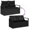 vidaXL Tuin Sofa Set met kussen met opslag poly rattan