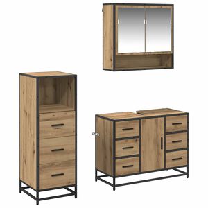 vidaXL Badkamermeubelset 3 st Artisan Eiken 80 x 33 x 60 cm