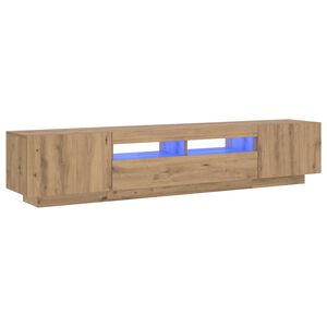 vidaXL Tv-meubel met LED 200x35x40 cm bewerkt hout artisanaal eiken