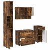 vidaXL Badkamermeubelset 4 pcs Gerookt eiken Geperst Hout en Metaal