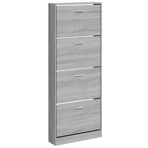 vidaXL Schoenenkast 59x17x150 cm bewerkt hout grijs sonoma