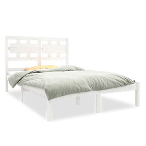 vidaXL Bedframe massief hout wit 120x190 cm