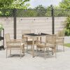 vidaXL Tuin eettafelset 5 pcs Beige poly rattan
