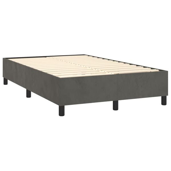 vidaXL Boxspring met matras fluweel donkergrijs 120x200 cm