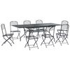 vidaXL Tuin eettafelset 9 pcs Antracietkleurig 212 x 90 x 76 cm