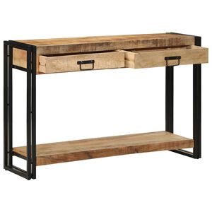 vidaXL Wandtafel met lade Bruin 120 x 33 x 75 cm Massief Mango Hout