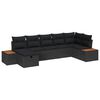 vidaXL Tuin Sofa Set met kussen 7 pcs Zwart Poly riet