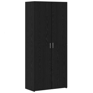vidaXL Hoge kast Zwart Eiken 80 x 42 x 185 cm