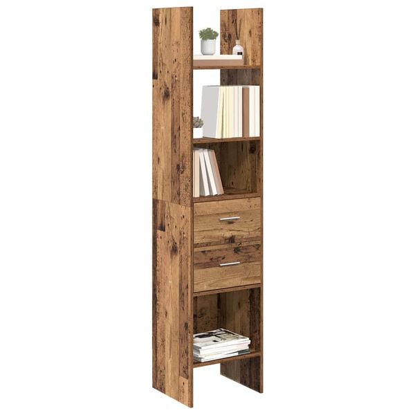 vidaXL Boekenkast Oud hout 40 x 35 x 180 cm Bewerkt hout