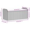vidaXL Opbergbankje met kussen 115x51x52 cm poly rattan grijs