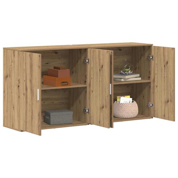 vidaXL Dressoir 2 pcs Artisan Eiken 79 x 38 x 80 cm Bewerkt hout