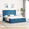 vidaXL Ottoman bed met matrassen 200x200cm fluweel donkerblauw