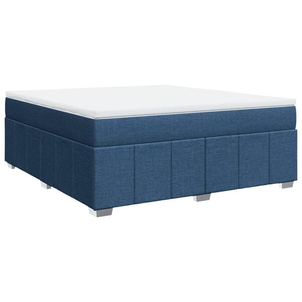 vidaXL Boxspring met matras stof blauw 180x200 cm