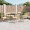 vidaXL 7-delige Tuinset met kussens poly rattan beige