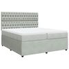 vidaXL Boxspring met matras fluweel lichtgrijs 200x200 cm