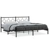 vidaXL Bedframe met hoofdbord metaal zwart 193x203 cm