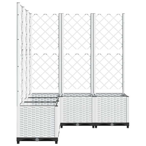 vidaXL Plantenbak met latwerk 120x120x136 cm polypropeen wit