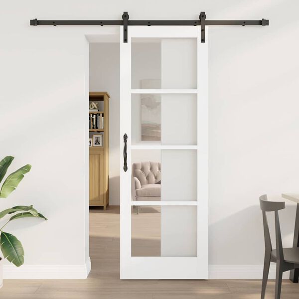 vidaXL Schuifdeur ORKDAL Wit en zwart 73,5 x 211 cm