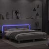 vidaXL Bedframe met hoofdeinde en LED-licht grijs sonoma 160x200 cm
