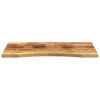 vidaXL Bureaublad met ronding 100x50x2,5 cm massief ruw mangohout