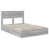 vidaXL Opslag bed met lade Grijs Sonoma 150 x 200 cm Bewerkt hout