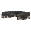 vidaXL Tuinbankenset 11 st 11-zits Grijs poly rattan