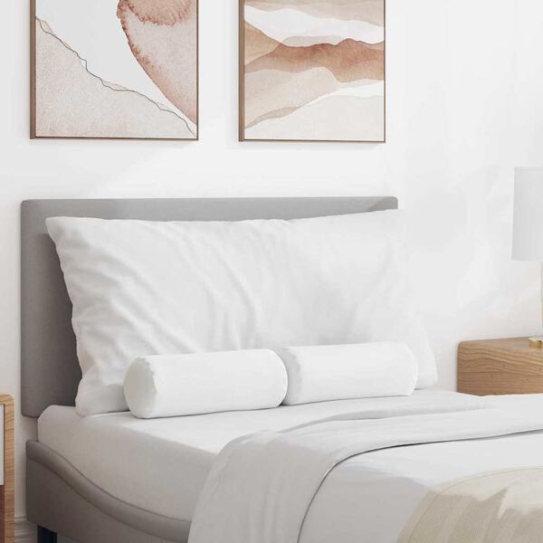 vidaXL Bolster Kussens 2 stuks Wit Ø 15 x 40 cm Stof