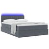 vidaXL Opbergbed met LED met matras Donkergrijs 140 x 190 cm Fluweel