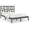vidaXL Bedframe massief hout grijs 150x200 cm