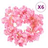 vidaXL Bloemenslingers 6 st 180 cm donkerroze