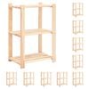 vidaXL Opbergrekken 3-laags 10 st 60x38x90 cm grenenhout 150 kg