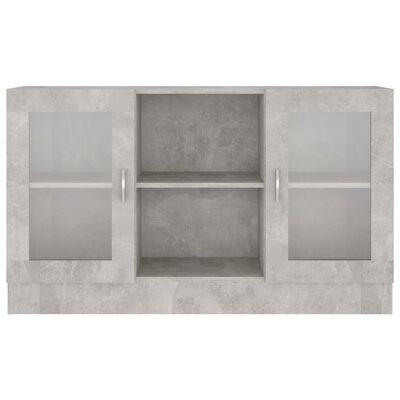 vidaXL Vitrinekast 120x30,5x70 cm bewerkt hout betongrijs