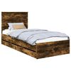 vidaXL Bedframe met lade Gerookt eiken 75 x 190 cm Ingenieurshout