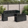 vidaXL 8-delige Loungeset met kussens poly rattan zwart
