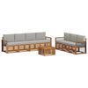 vidaXL Sofa-Sets 8 pcs Natuurlijk en Lichtgrijs Massief Acaciahout