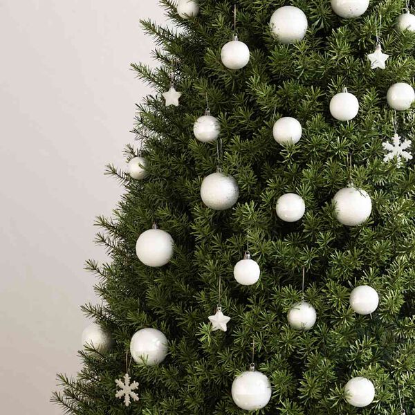 vidaXL 111-delige Kerstballenset polystyreen wit