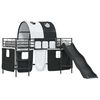 vidaXL Bunkbed voor kinderen met gordijnen Zwart 80 x 200 cm Metaal
