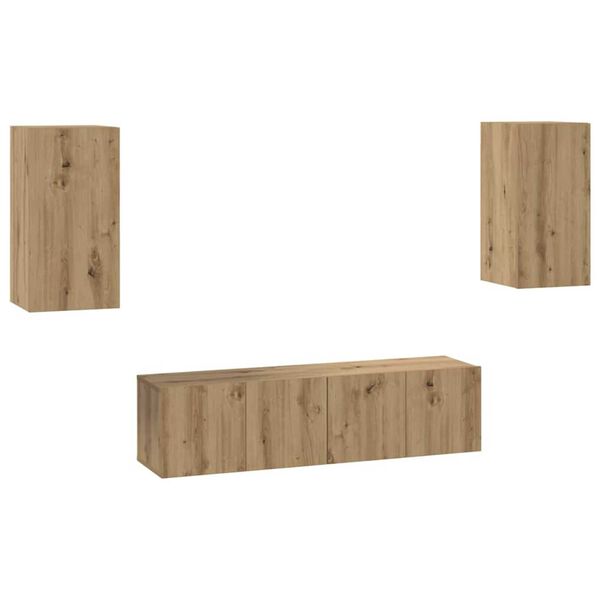 vidaXL Tv-meubelset 4 pcs artisanaal eikenkleurig 30.5 x 30 x 60 cm