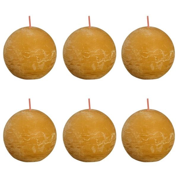 Bolsius Bolkaarsen Shine 6 st rustiek 76x71 mm honinggeel