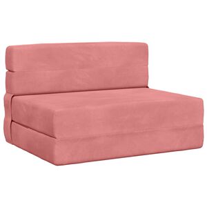 vidaXL Vouwsofa Bed Roze 190 x 70 x 15 cm Fluweel