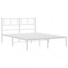 vidaXL Bedframe met hoofdbord metaal wit 140x200 cm